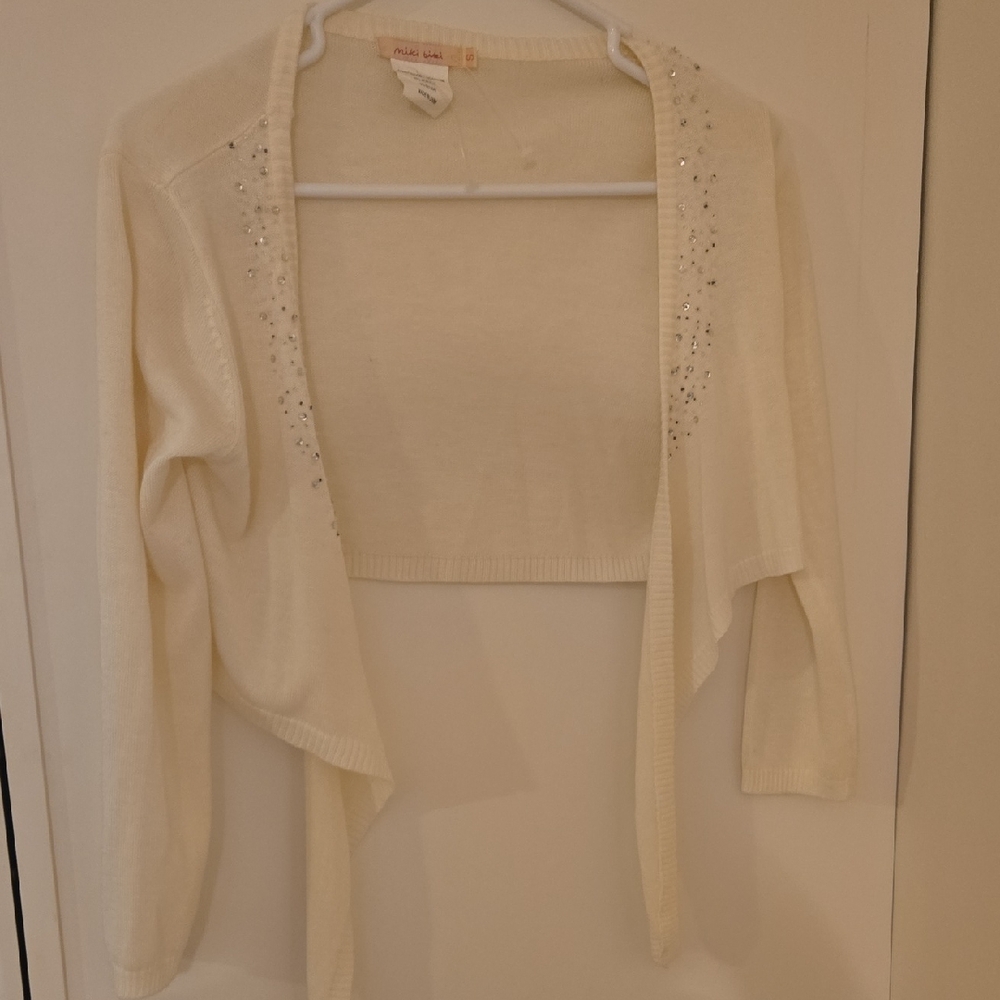 Cream Shrug with Silver Accents
